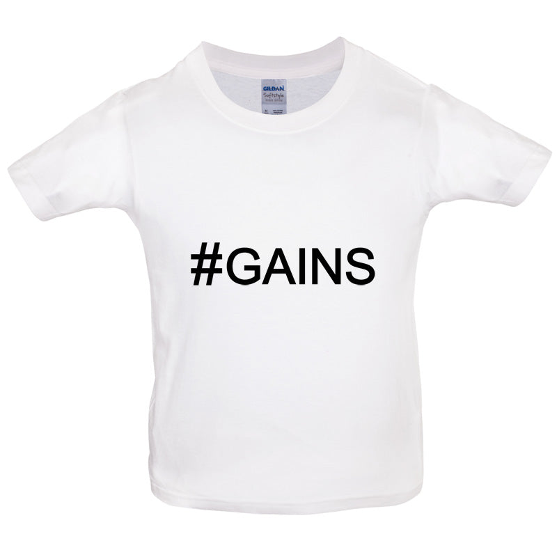 #Gains (Hashtag) Kids T Shirt