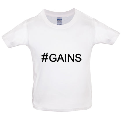 #Gains (Hashtag) Kids T Shirt