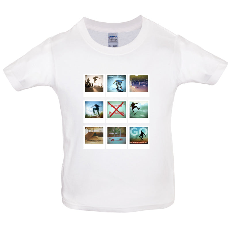 Go Skateboarding Photo Collage Kids T Shirt