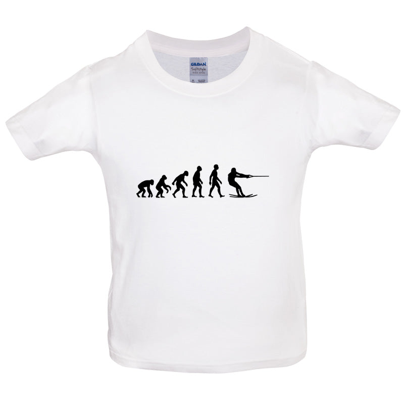 Evolution of Man Waterski Kids T Shirt