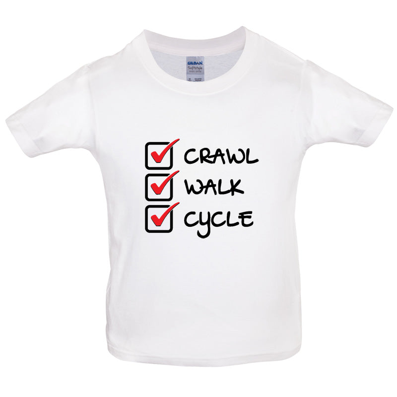 Crawl Walk Cycle Kids T Shirt