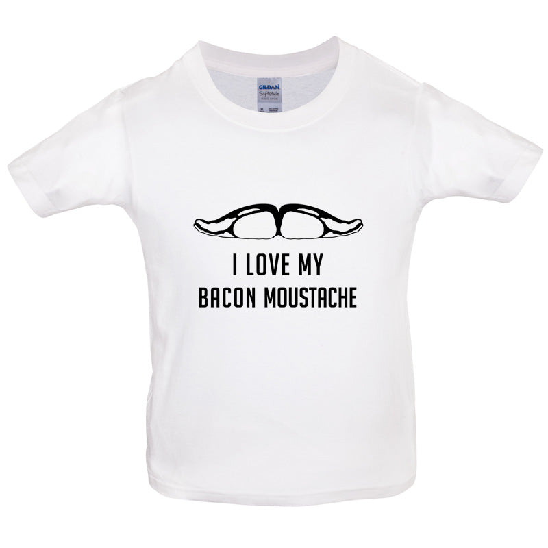 I Love My Bacon Moustache Kids T Shirt