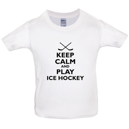 Keep Calm and Play Ice Hockey Kids T Shirt