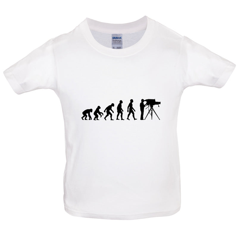 Evolution of Man Cameraman Kids T Shirt