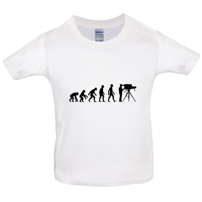 Evolution of Man Cameraman Kids T Shirt