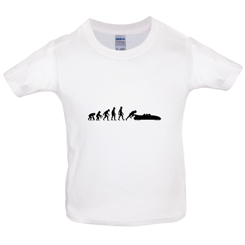 Evolution of Man Bobsleigh Kids T Shirt