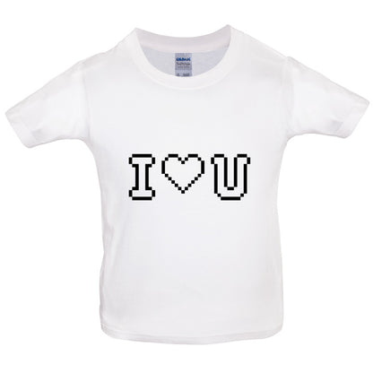 I Love U (Pixels) Kids T Shirt