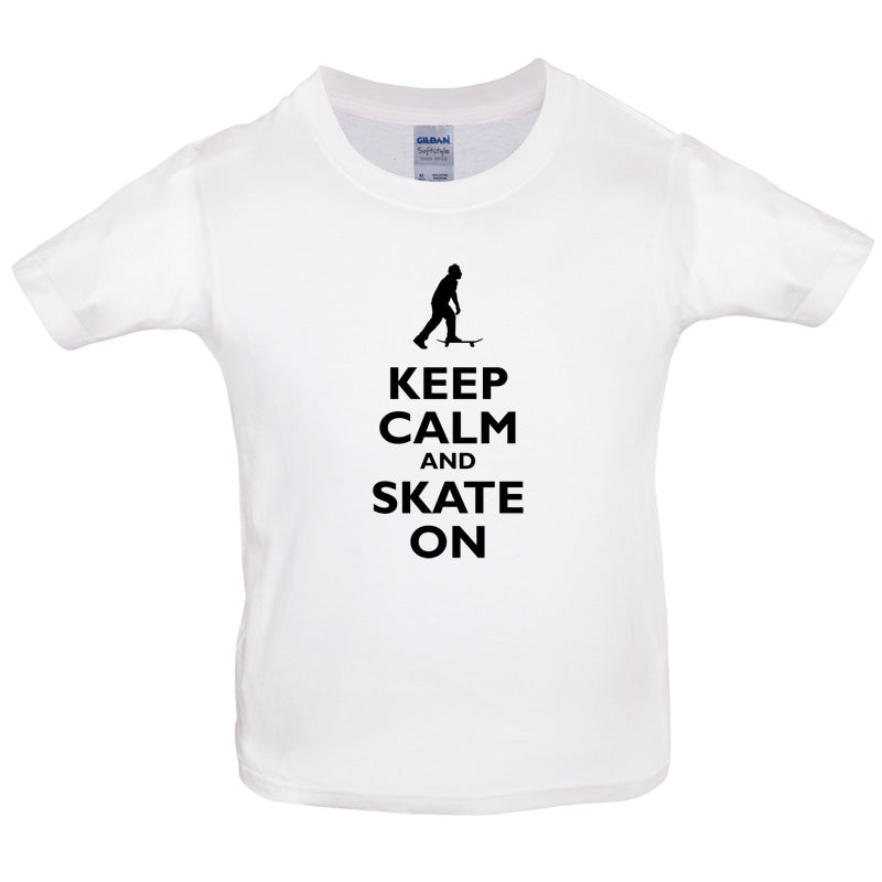 Keep Calm and Skate On Kids T Shirt