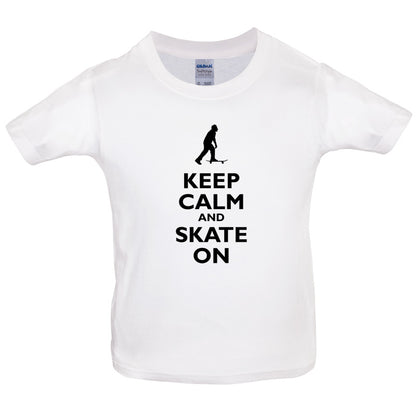 Keep Calm and Skate On Kids T Shirt