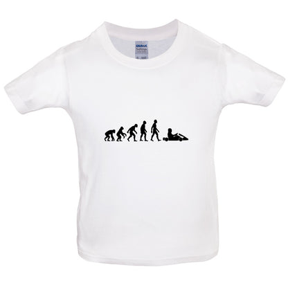 Evolution Of Man Go Karting Kids T Shirt