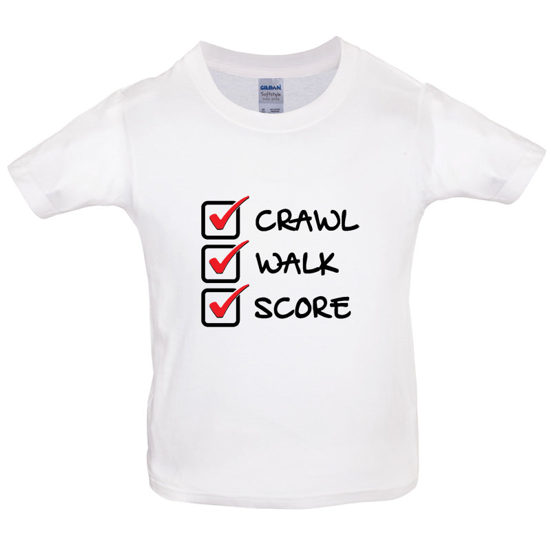 Crawl Walk Score Kids T Shirt