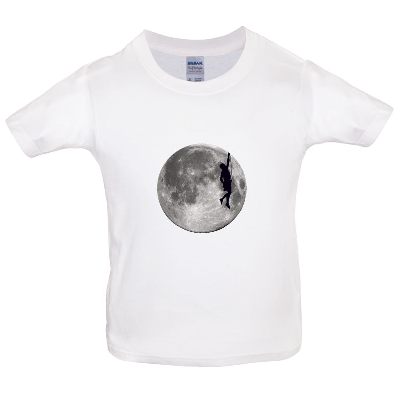 Rock Climbing Moon Kids T Shirt