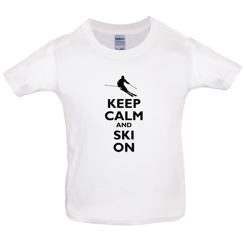 Keep Calm and Ski On Kids T Shirt