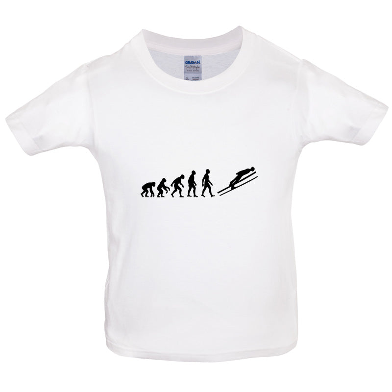 Evolution Of Man Ski Jump Kids T Shirt