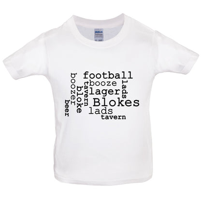 Blokes Word Cloud Kids T Shirt