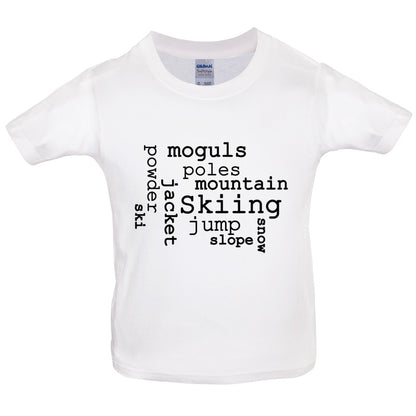 Ski Word Cloud Kids T Shirt