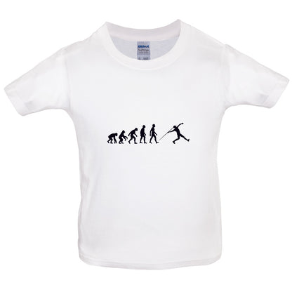 Evolution Of Man Javelin Kids T Shirt