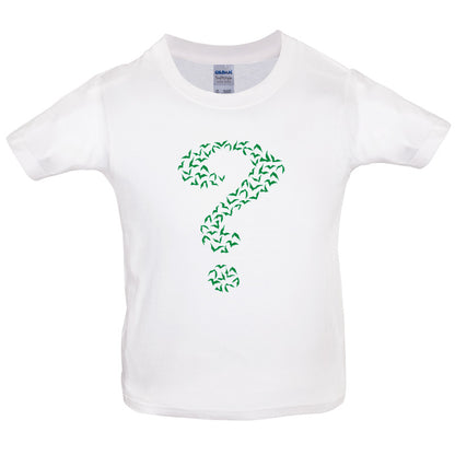 Green Bat Question Mark Kids T Shirt