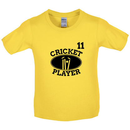 Cricket Player 11 Kids T Shirt