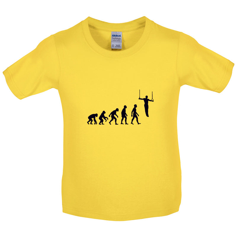 Evolution Of Man Rings Kids T Shirt
