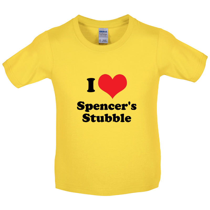 I Love Spencer's Stubble Kids T Shirt