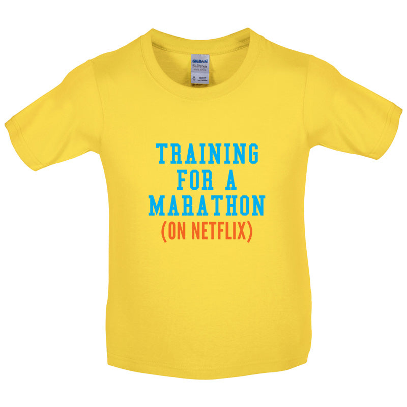 Training For A Marathon On Netflix Kids T Shirt