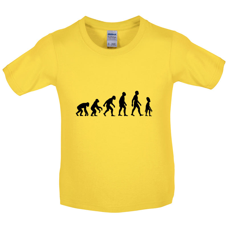 Evolution of Man Alien Kids T Shirt