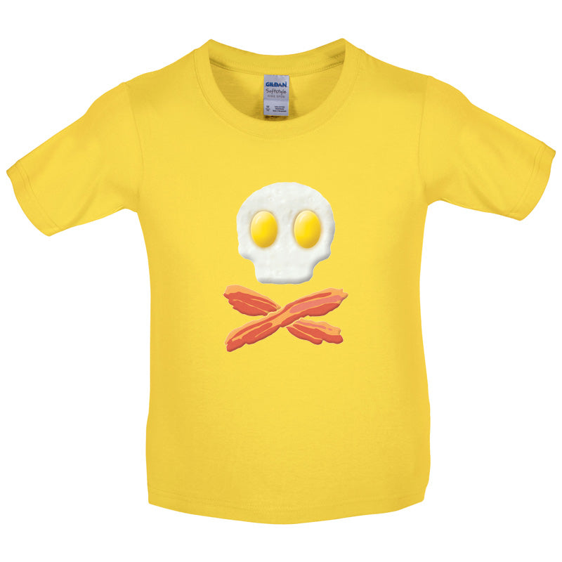 Eggs Bacon Skull and Bones Kids T Shirt