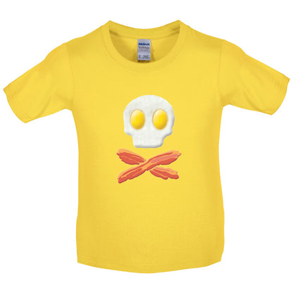 Eggs Bacon Skull and Bones Kids T Shirt