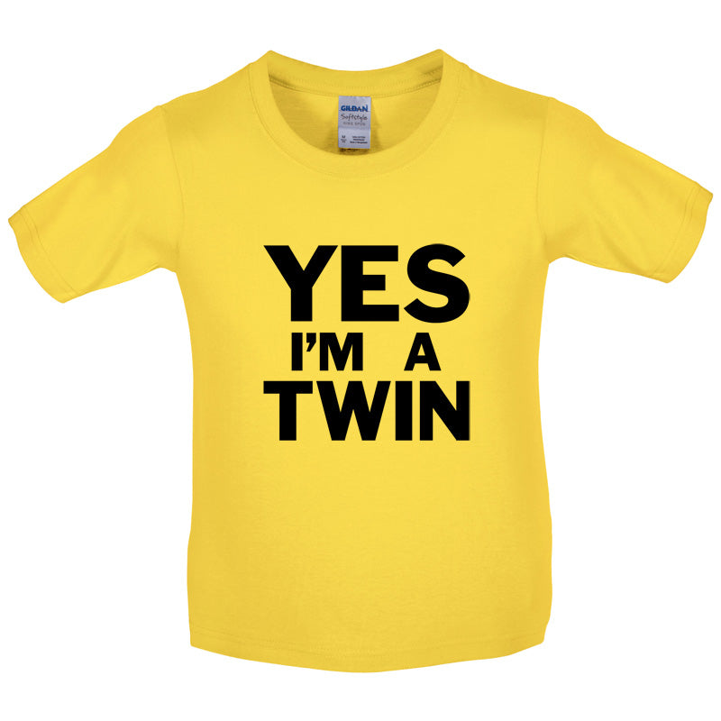 Yes I'm A Twin Kids T Shirt