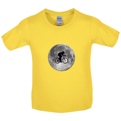 Cycling Moon Kids T Shirt