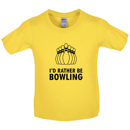 I'd Rather Be Bowling Kids T Shirt