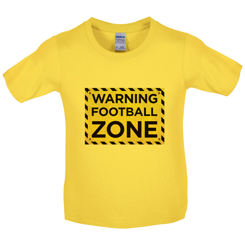 Warning Football Zone Kids T Shirt