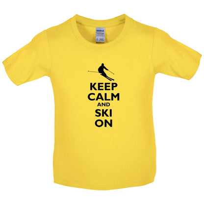 Keep Calm and Ski On Kids T Shirt