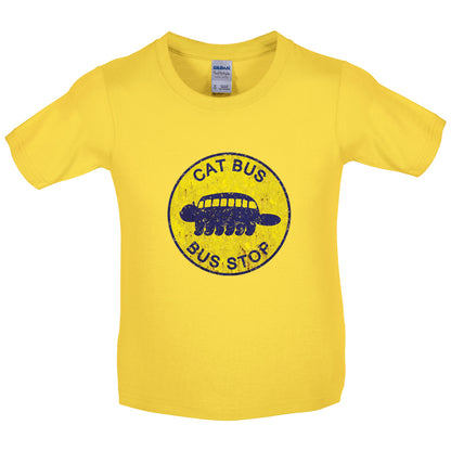 Cat Bus Stop Kids T Shirt