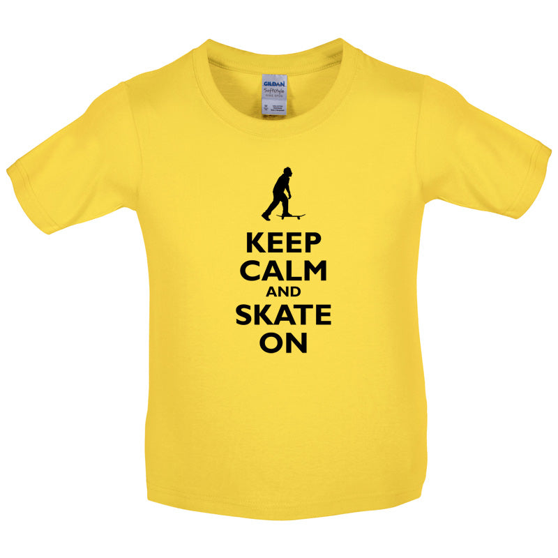 Keep Calm and Skate On Kids T Shirt