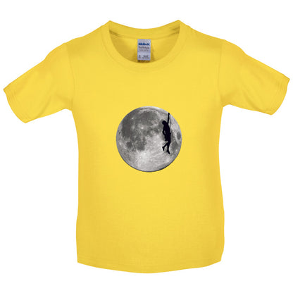 Rock Climbing Moon Kids T Shirt