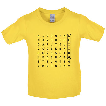 Skiing WordSearch Kids T Shirt