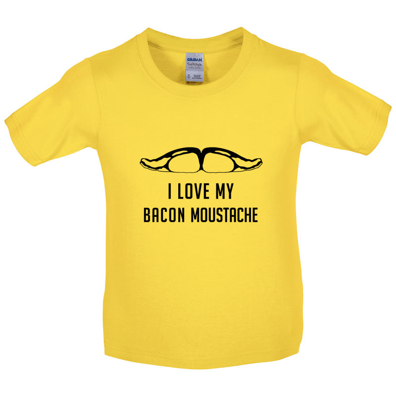 I Love My Bacon Moustache Kids T Shirt