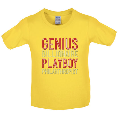 Genius Billionaire Playboy Philanthropist Kids T Shirt