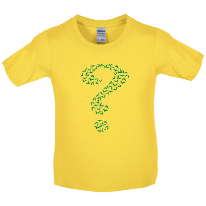 Green Bat Question Mark Kids T Shirt