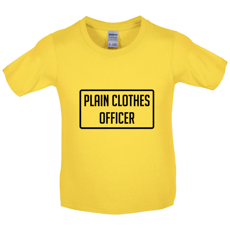 Plain Clothes Officer Kids T Shirt