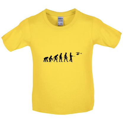 Evolution Of Man Remote Control Helicopter Kids T Shirt