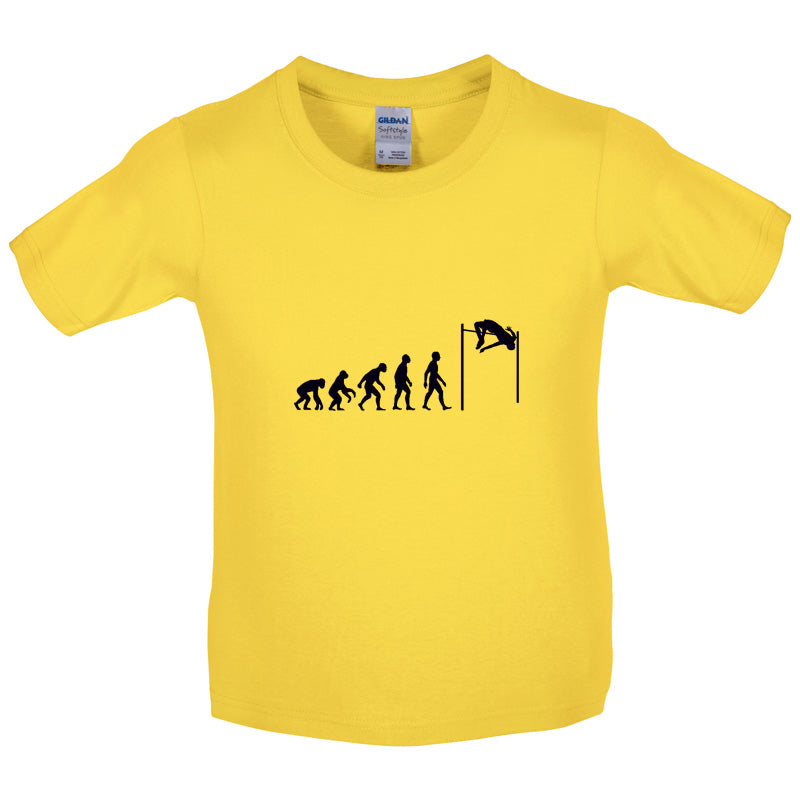 Evolution Of Man High Jump Kids T Shirt