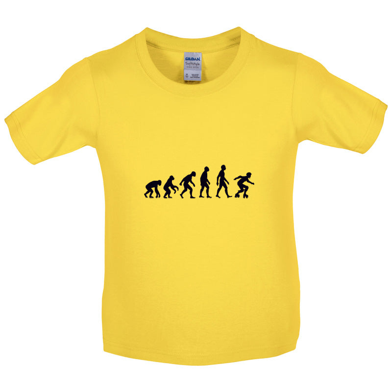 Evolution Of Man Roller Derby Kids T Shirt