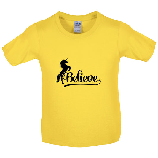 Believe Unicorn Kids T Shirt