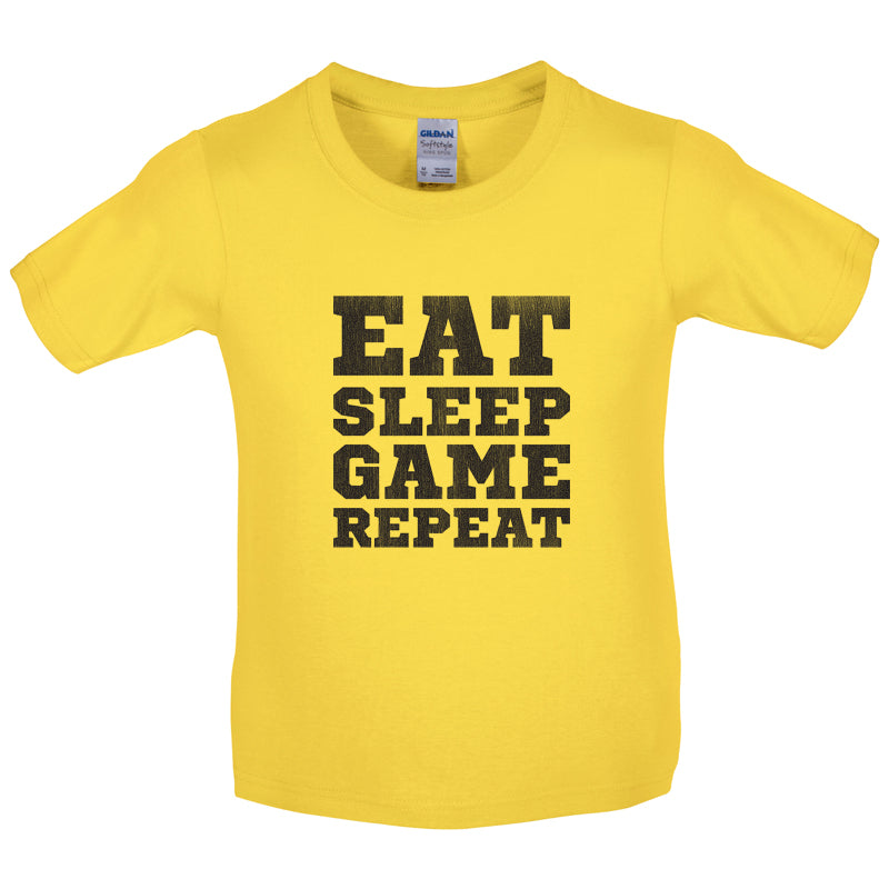 Eat Sleep Game Repeat Kids T Shirt