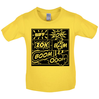 Biff Pow Bam Comic book Kids T Shirt