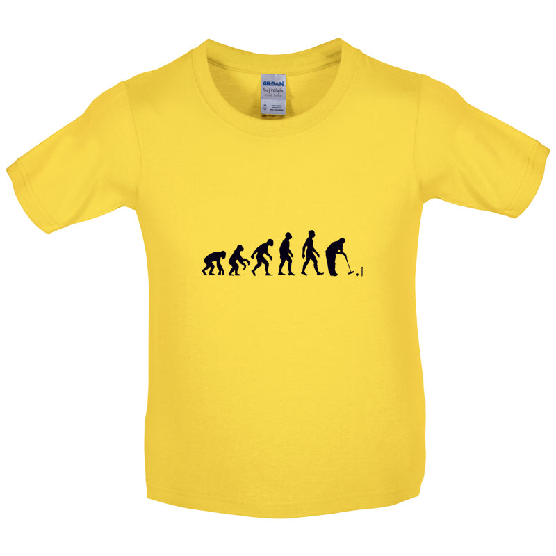 Evolution Of Man Croquet Kids T Shirt