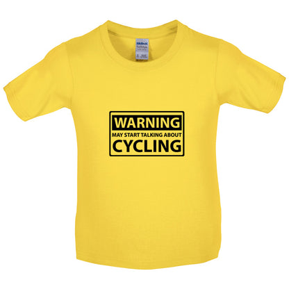 Warning May Start Talk About Cycling Kids T Shirt